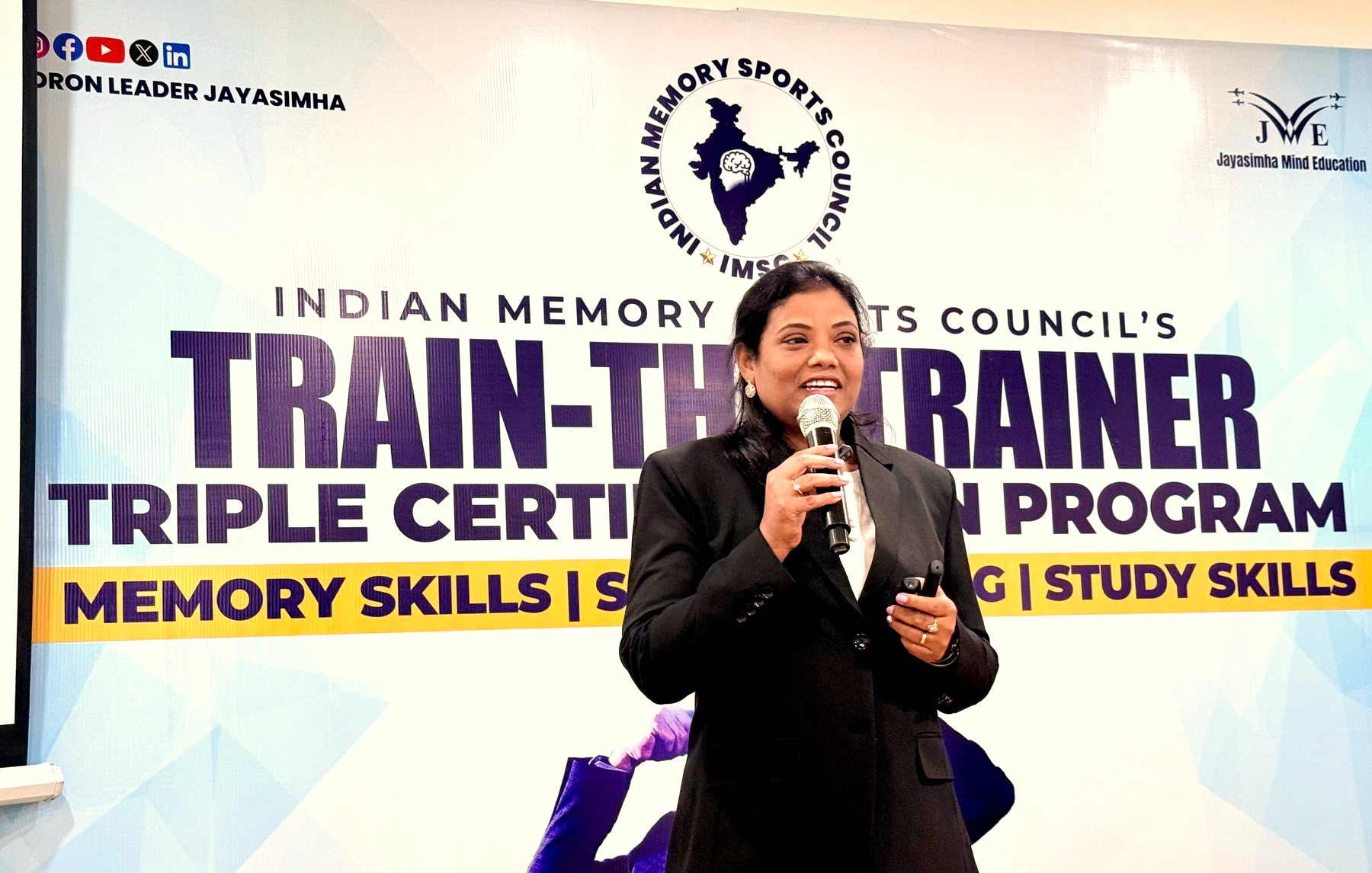 Dr. Sireesha Anipe speaking at the IMSC Train-the-Trainer programme